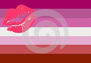 Glossy glass Lipstick Lesbian Pride Flag photo